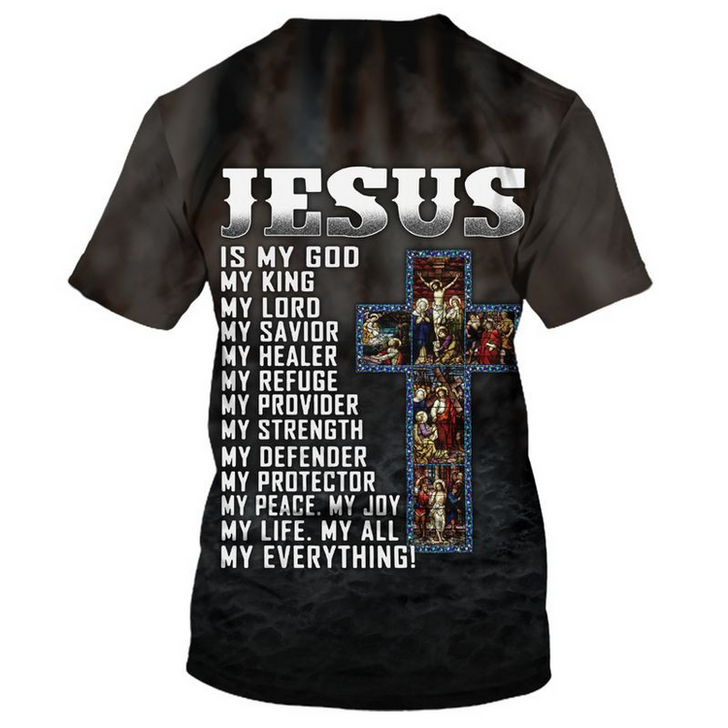 FUNSTUFFPRINT Knight Templar Warrior Knee Before Jesus Tee Shirt 3D Sublimation God On Shirts 3D T-shirt