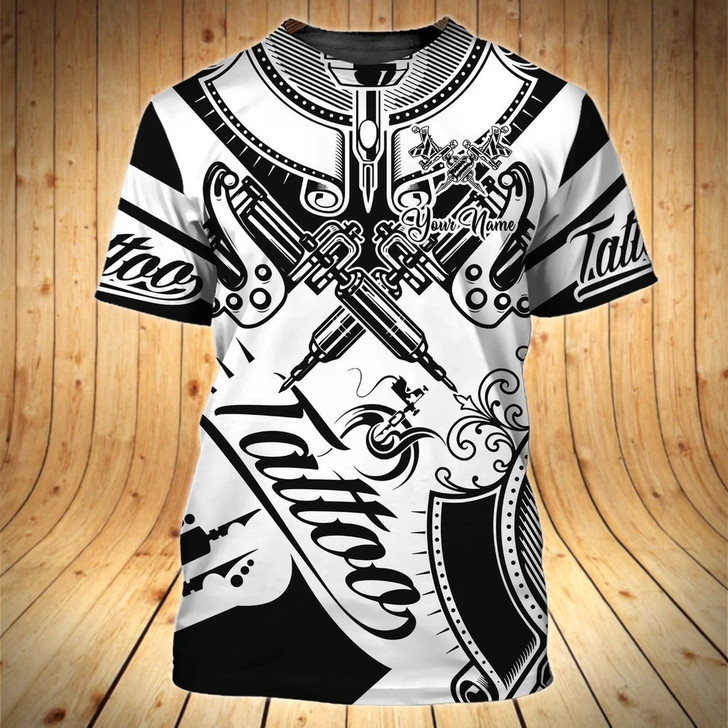 FUNSTUFFPRINT 3D All Over Print Tattoo Artist Shirt Custom Tattoo T Shirt For Him Her Tattoo Shop Uniform 3D T-shirt