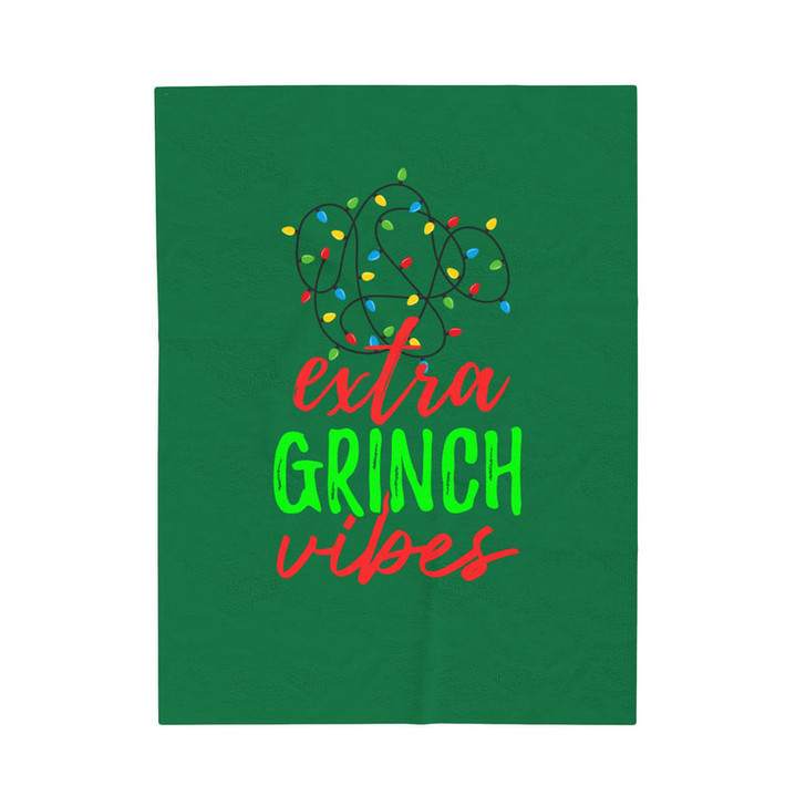FUNSTUFFPRINT Grinch Vibes Velveteen Plush Blanket