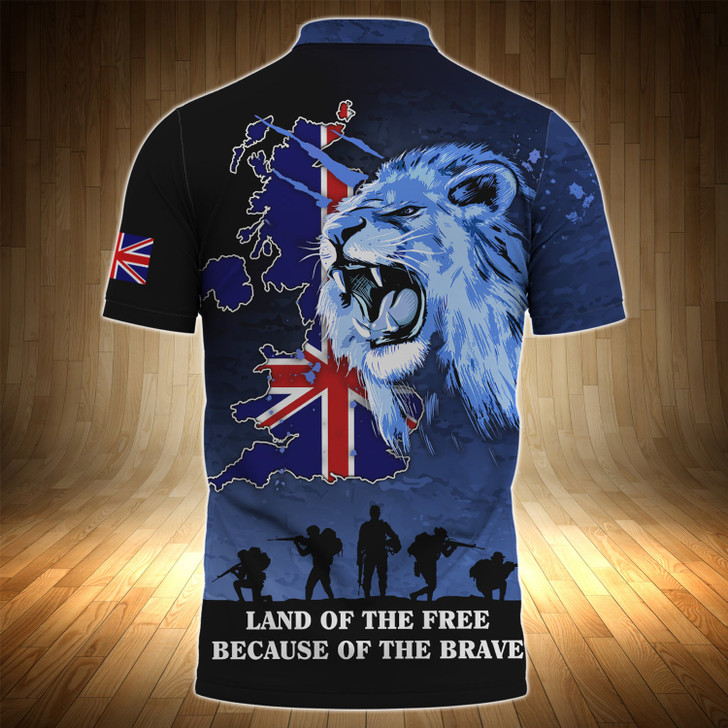 FUNSTUFFPRINT Land Of The Free Personalized Name 3D Polo Shirt