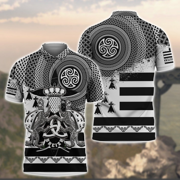FUNSTUFFPRINT Brittany Celtic 3D Polo Shirt