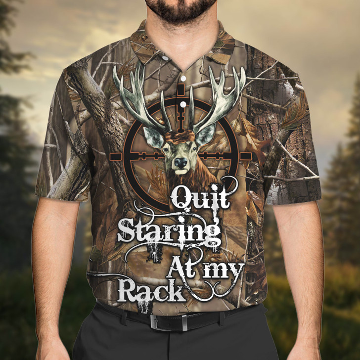 FUNSTUFFPRINT  Hunting  3D All Over Print Polo Shirt Size S-5XL