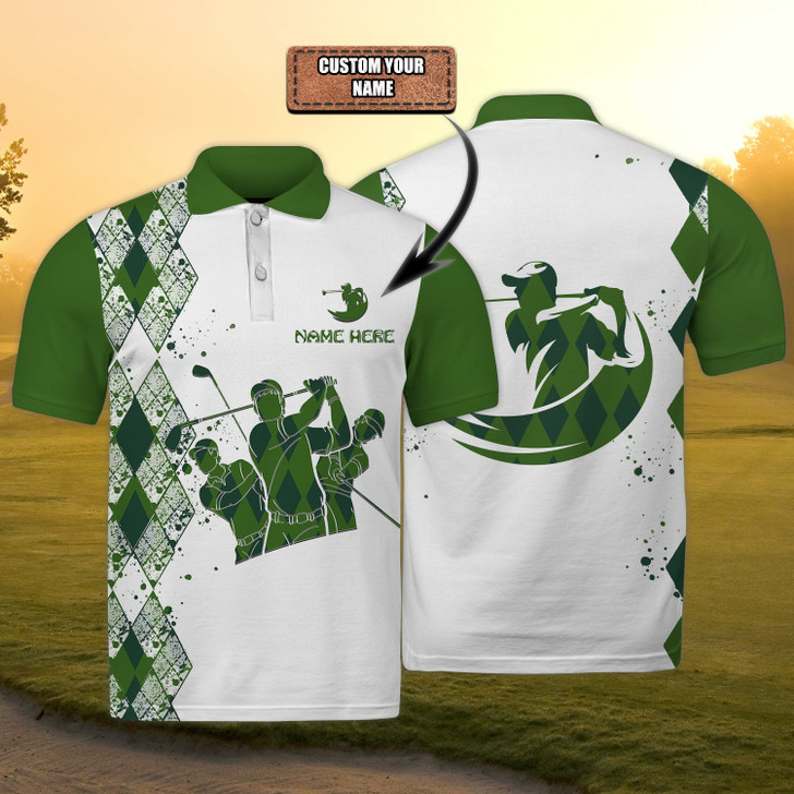 FUNSTUFFPRINT Golf - Personalized Name 3DPolo Shirt Size S-5XL
