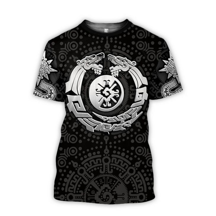 FUNSTUFFPRINT Aztec Mayan Snake Calendar Sun T Shirt 3D T-shirt
