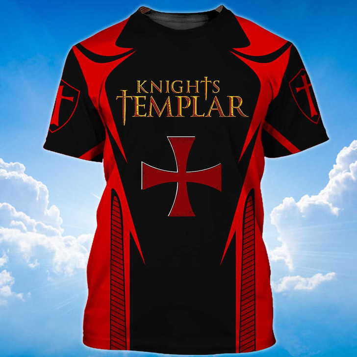 FUNSTUFFPRINT Knight Templar Jesus Christ Is The Only Way To Heaven T-Shirt 3D T-shirt