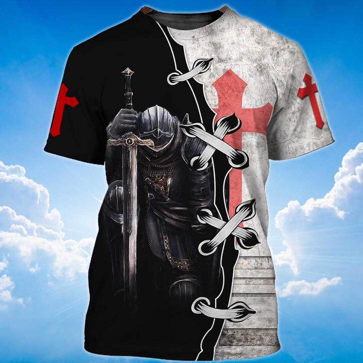 FUNSTUFFPRINT Knight Templar 3D Shirt I May Not Be Perfect Knight Templar Tshirt 3D T-shirt