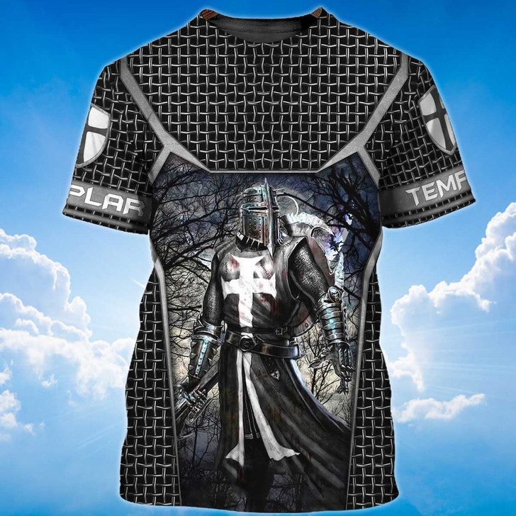 FUNSTUFFPRINT Knight Templar Warrior T Shirt Templar Shirts 3D T-shirt