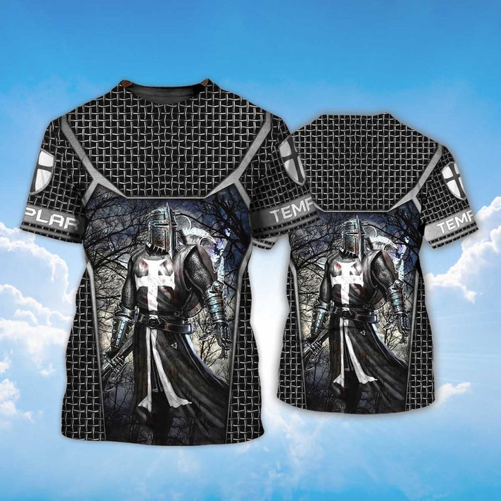 FUNSTUFFPRINT Knight Templar Warrior T Shirt Templar Shirts 3D T-shirt