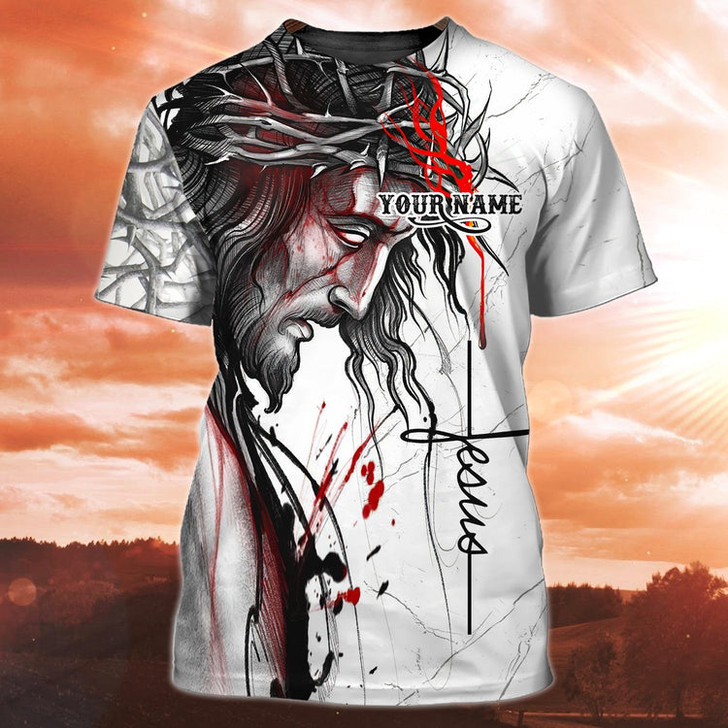 FUNSTUFFPRINT Custom Name Jesus My King T Shirt Jesus My Lord T Shirt Gift For Christian T Shirt 3D T-shirt