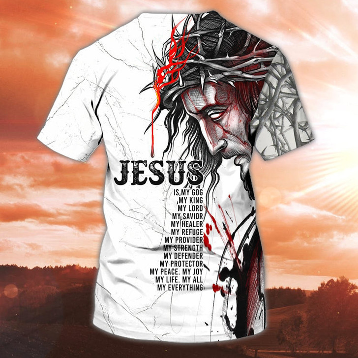 FUNSTUFFPRINT Custom Name Jesus My King T Shirt Jesus My Lord T Shirt Gift For Christian T Shirt 3D T-shirt