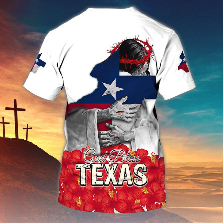 FUNSTUFFPRINT Personalized God Bless Texas T Shirt Texas T Shirt Gift For Christian T Shirt 3D T-shirt