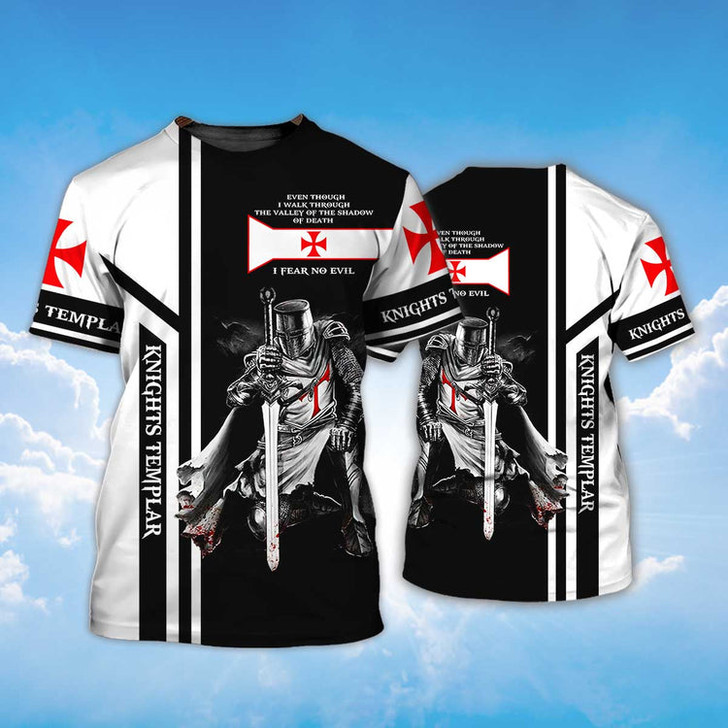 FUNSTUFFPRINT Stand For The Flag Tshirt Kneel For The Cross Knight Templar 3D All Over Print Shirt 3D T-shirt