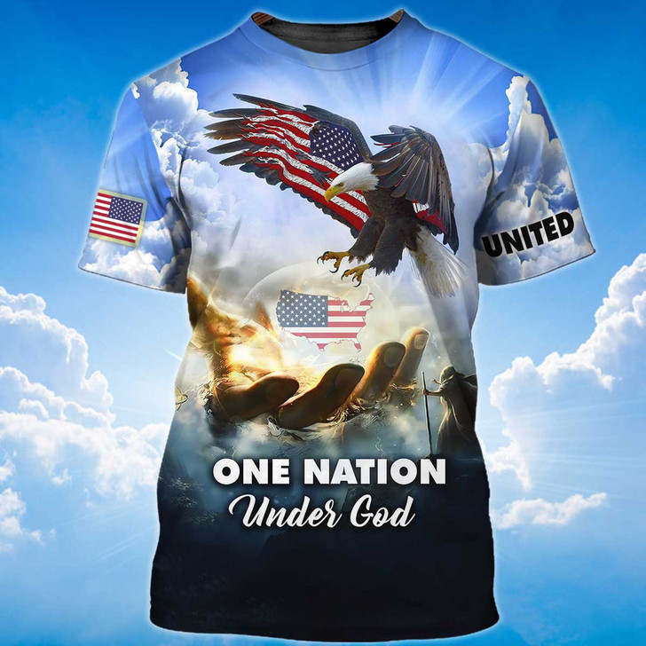 FUNSTUFFPRINT One Nation Under God T Shirt 11 Sep Patriotic Shirts Coolspod 3D T-shirt