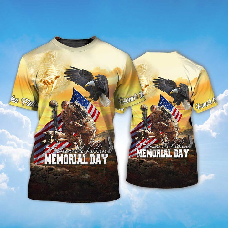 FUNSTUFFPRINT Honor The Fallen Memorial Day T Shirt 11 September Shirt Coolspod 3D T-shirt