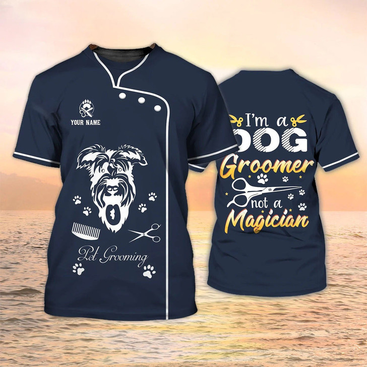 FUNSTUFFPRINT Custom Proud Dog Groomer Shirt I Am Dog Groomer Tee Shirt Gift For A Groomer 3D T-shirt