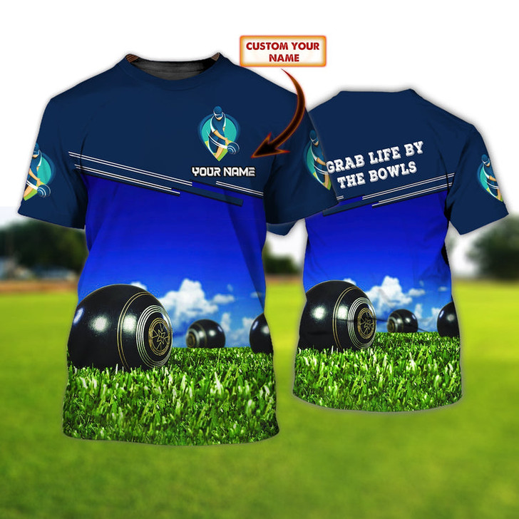 FUNSTUFFPRINT Personalized Lawn Bowl Shirt Lawn Bowls Player Shirt Gift For A Lawn Bowl Men Women 3D T-shirt