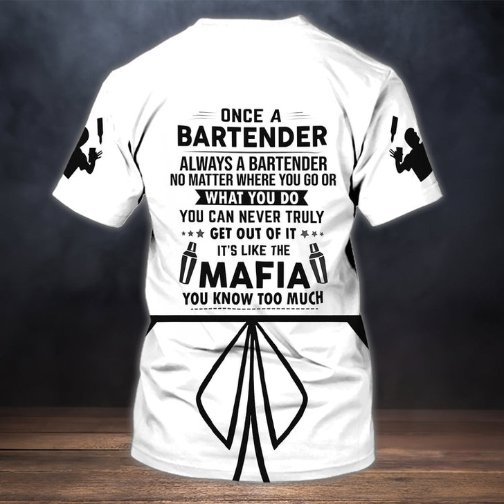 FUNSTUFFPRINT Custom Bartender 3D T Shirt, Barista Shirts, Bartender Mafia Shirts 3D T-shirt