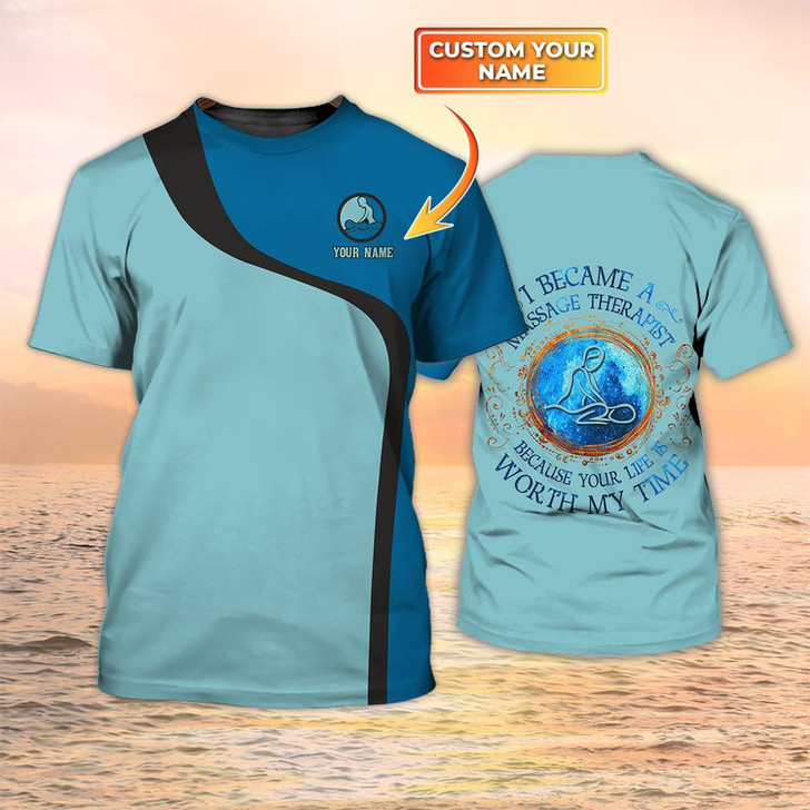 FUNSTUFFPRINT Personalized 3D Shirt For Massage Therapist, Became A Massage Therapist Shirt Massage Uniform Shirts Tad 3D T-shirt