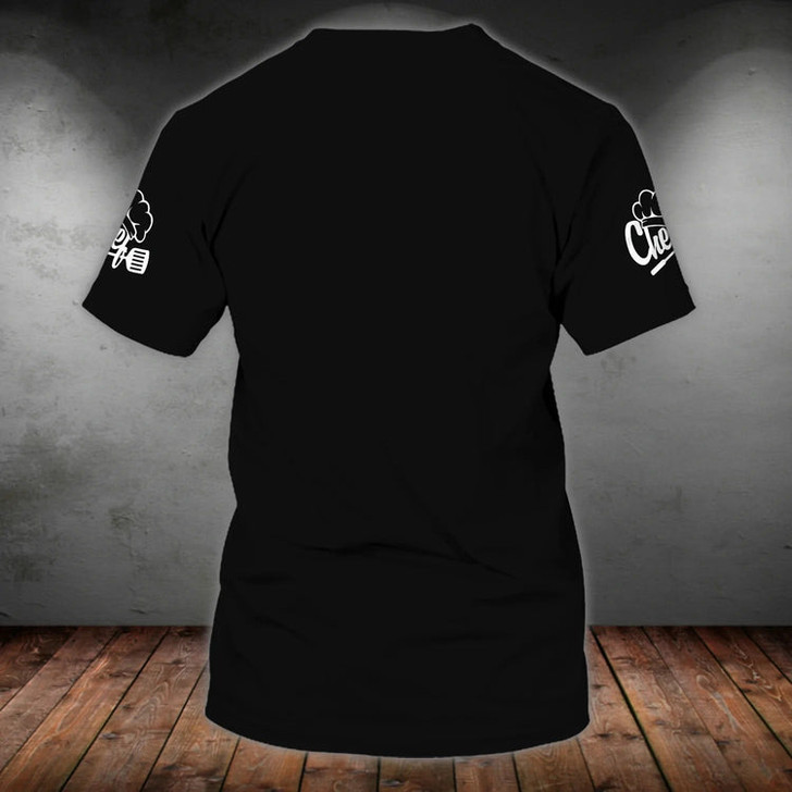FUNSTUFFPRINT Custom Name Black And Red T Shirt For Master Chef, Best Gift For A Chef, Chef Shirt For Men Women 3D T-shirt