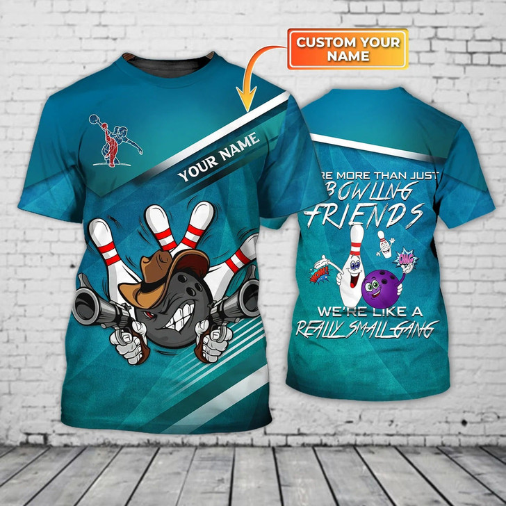 FUNSTUFFPRINT Personalized Bowling Friend T Shirt, Bowling Team Uniform Shirts, Shirt For Bowling Players 3D T-shirt