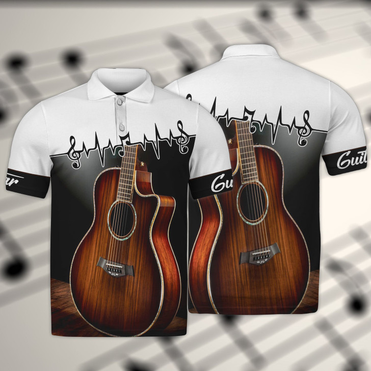 FUNSTUFFPRINT Guitar 3D All Over Print Polo Shirt Size S-5XL