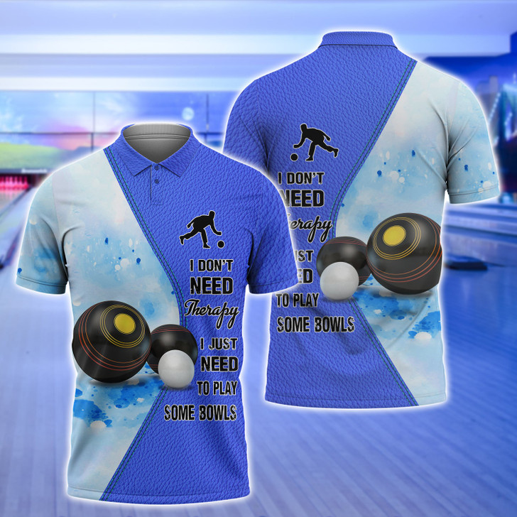 FUNSTUFFPRINT Lawn Bowls 3D All Over Print Polo Shirt Size S-5XL