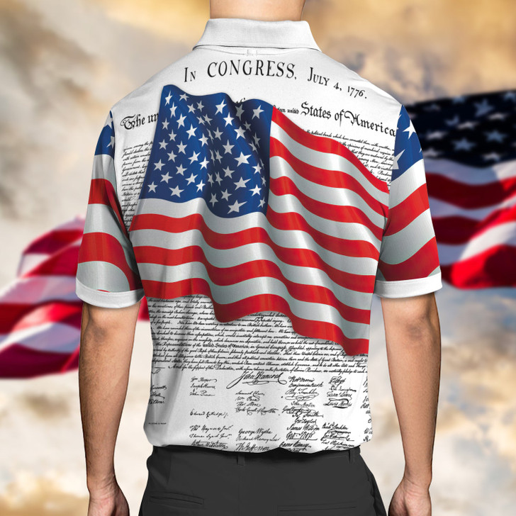 FUNSTUFFPRINT Happy 4th Of July 3D Polo Shirt