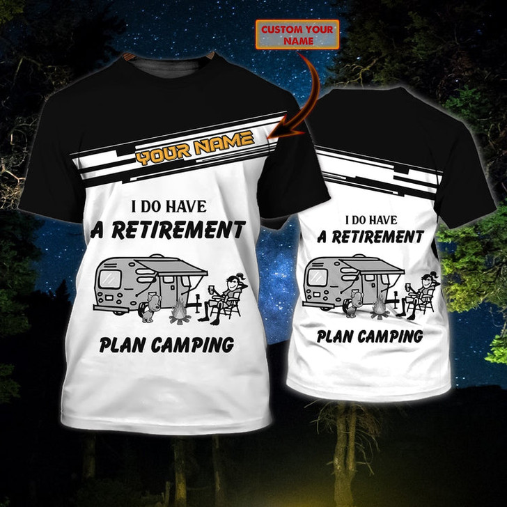 FUNSTUFFPRINT Personalized Funny Camping T Shirt For Man And Women, Retirement Camping Shirt, 3D All Over Print Shirt For Camping 3D T-shirt