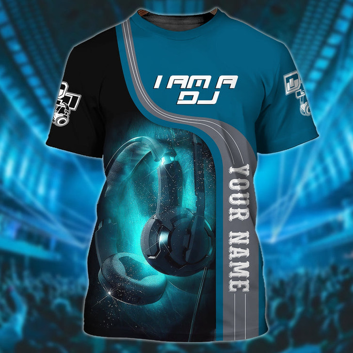 FUNSTUFFPRINT Personalized Dj T Shirt, Cool Headphone Shirt, 3D T Shirt For Dj Men And Women 3D T-shirt