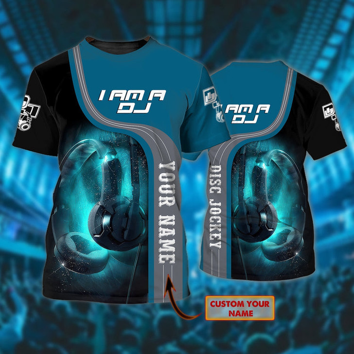 FUNSTUFFPRINT Personalized Dj T Shirt, Cool Headphone Shirt, 3D T Shirt For Dj Men And Women 3D T-shirt