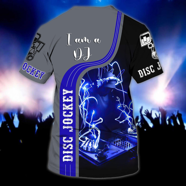 FUNSTUFFPRINT Personalized I Am A Disc Jockey T Shirt, 3D All Over Printed Dj Shirt, Night Club Bar Dj Shirt 3D T-shirt