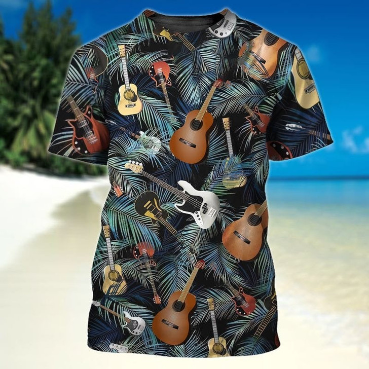 FUNSTUFFPRINT 3D all over printed guitar shirt, guitarist t shirts for men and women, guitar lover gifts 3D T-shirt