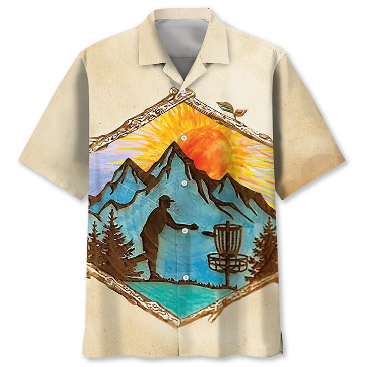 Disc Golf Tropical Hawaiian Shirt, Unisex Summer Beach Casual Short Sleeve Summer Vacation Beach Shirts