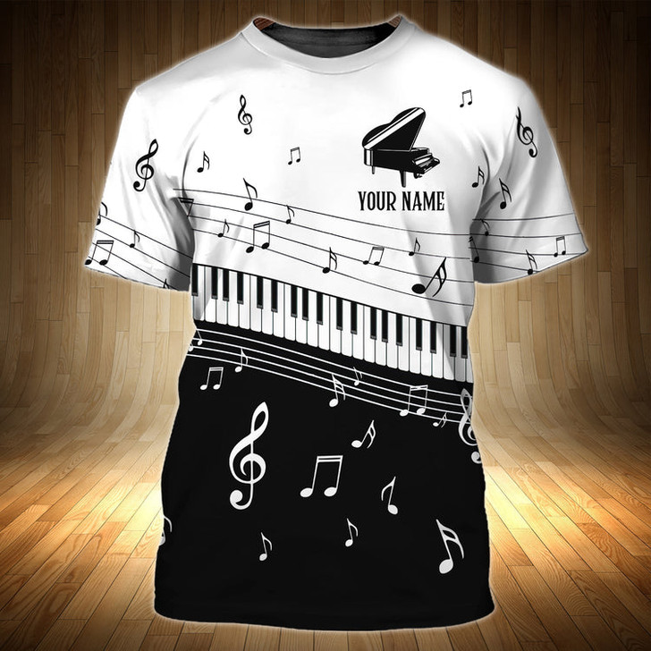 FUNSTUFFPRINT Customized 3D Full Printed Piano T Shirt, Men'S Shirt With Piano, Present To Piano Lovers, Piano Tee Shirt 3D T-shirt