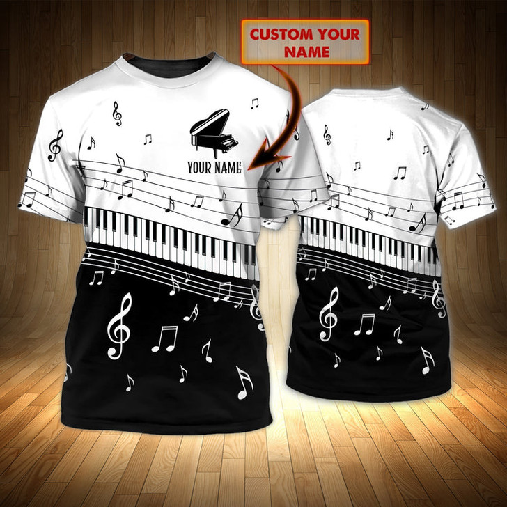 FUNSTUFFPRINT Customized 3D Full Printed Piano T Shirt, Men'S Shirt With Piano, Present To Piano Lovers, Piano Tee Shirt 3D T-shirt