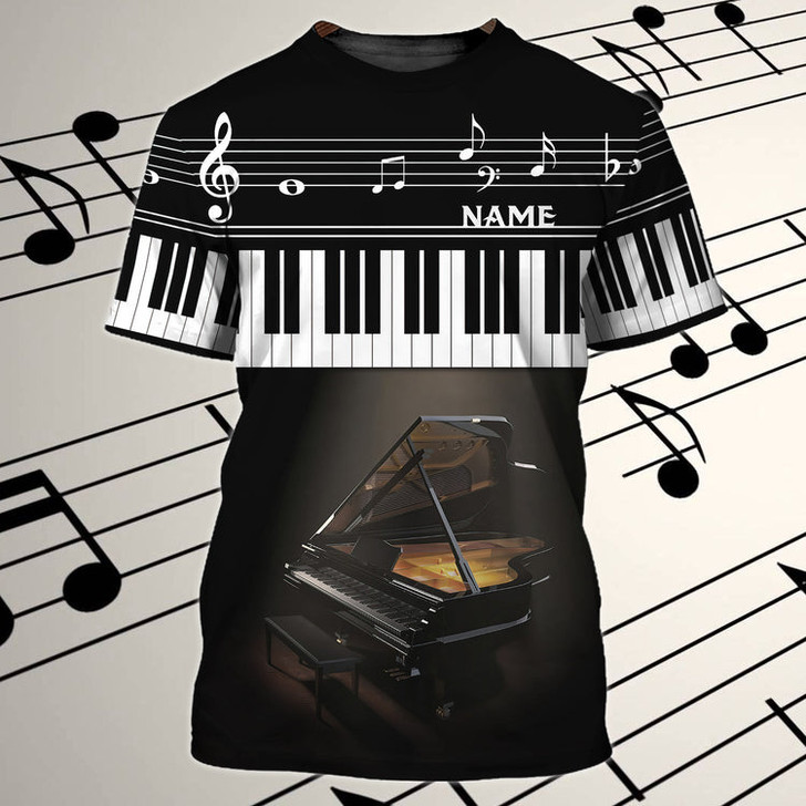 FUNSTUFFPRINT Custom With Name 3D Full Print Unisex Piano Shirt, Piano Men Shirts, Women'S Pianist T Shirt 3D T-shirt