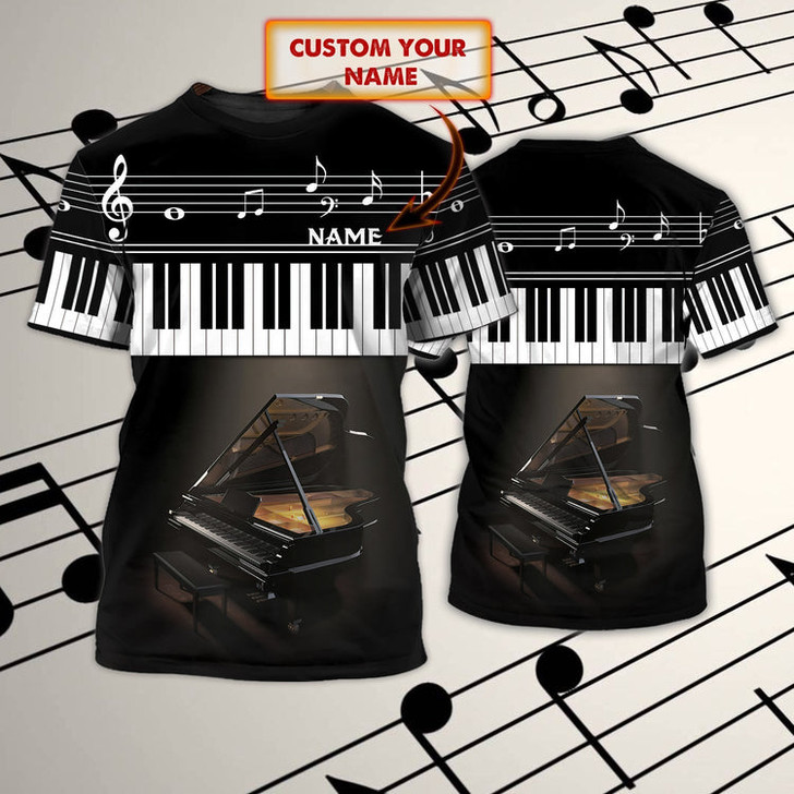 FUNSTUFFPRINT Custom With Name 3D Full Print Unisex Piano Shirt, Piano Men Shirts, Women'S Pianist T Shirt 3D T-shirt