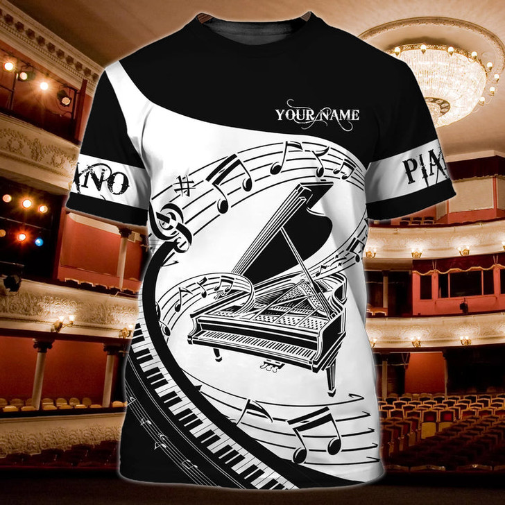 FUNSTUFFPRINT Customized 3D All Over Print Tshirt For Pianist, Present To Piano Lovers, Piano Shirt For Him, Her 3D T-shirt