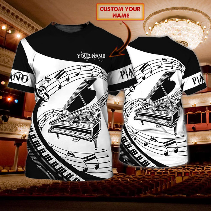 FUNSTUFFPRINT Customized 3D All Over Print Tshirt For Pianist, Present To Piano Lovers, Piano Shirt For Him, Her 3D T-shirt