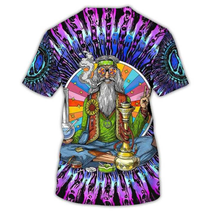FUNSTUFFPRINT 3D All Over Print Old Man Hippie Shirts, Hippie Man Shirt, Hippie Woman Shirts, Colorful Hippie Tshirt 3D T-shirt