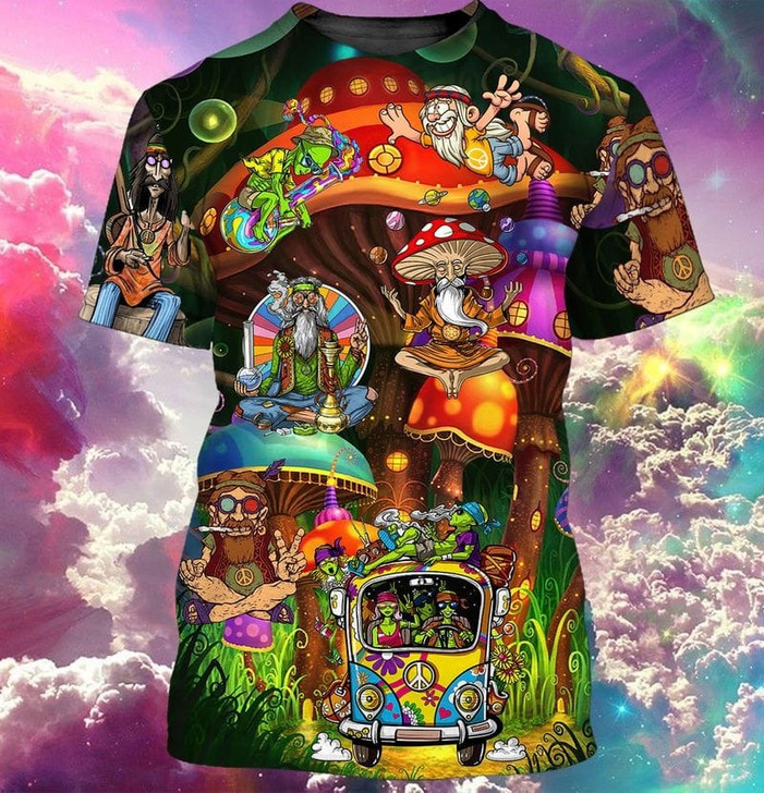 FUNSTUFFPRINT 3D Full Printed Hippie Shirt, It's A Hippie Thing You Wouldn't Understand, Old Man Hippie Shirts 3D T-shirt