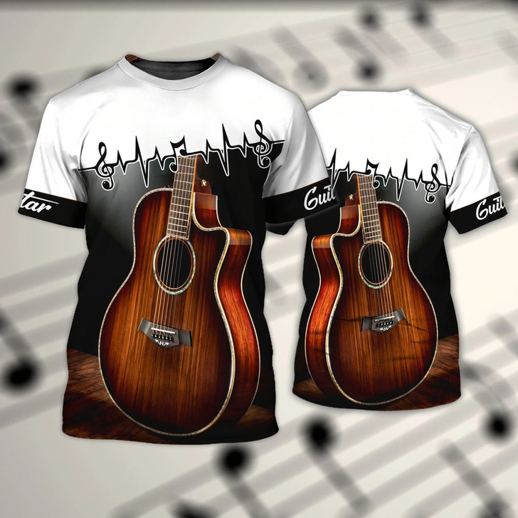 FUNSTUFFPRINT Personalized 3D All Over Printed Guitar Shirt For Men And Women, 3D Guitar Tshirt, Guitarist Shirt 3D T-shirt