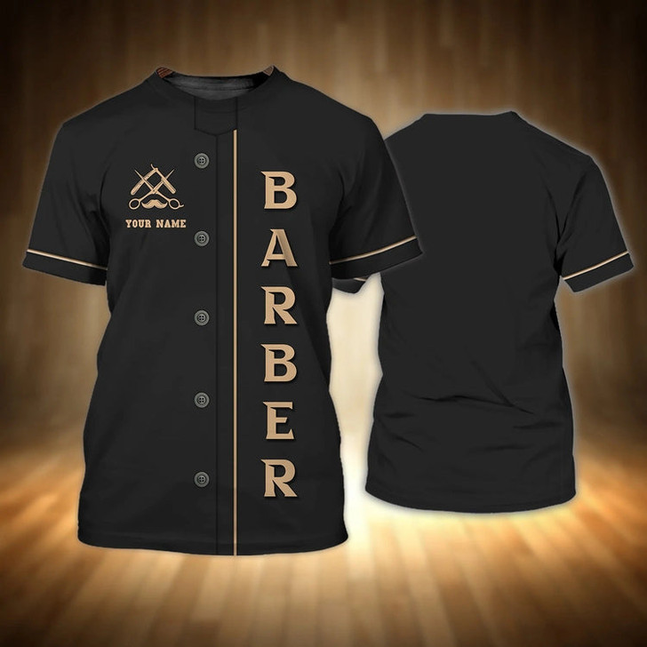 FUNSTUFFPRINT Customized 3D T Shirt For Barber Men, Barber Shirt, Birthday Gift For Barber, 3D Barber Shirt For Him 3D T-shirt