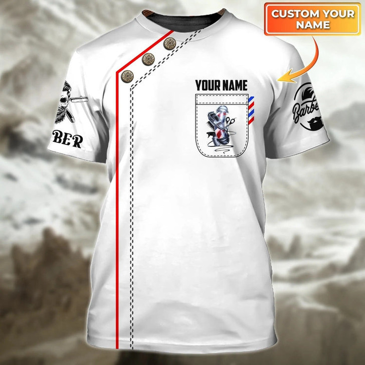 FUNSTUFFPRINT Custom Barber Tee Shirt, 3D Full Print Shirts For Barber, Best Gift For Barbers, Barber Shirt 3D T-shirt