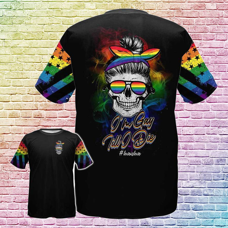 FUNSTUFFPRINT Gay Pride Shirt, LGBT Shirt I’m Gay Till I Die, Gift Gay Men, Coupld Gay Gift, Pride Month Shirt 3D T-shirt