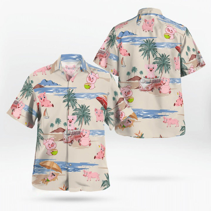 Pig Aloha Hawaiian Shirt, Pig Beach Pattern Hawaiian Shirt, Pig Aloha Hawaii Shirt For Summer - Perfect Gift For Men, Women