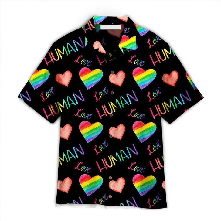 LGBT Aloha Hawaiian Shirts For Summer, Heart Rainbow Colorful LGBT Hawaiian Shirts, Gift For Gaymer And Lesbian
