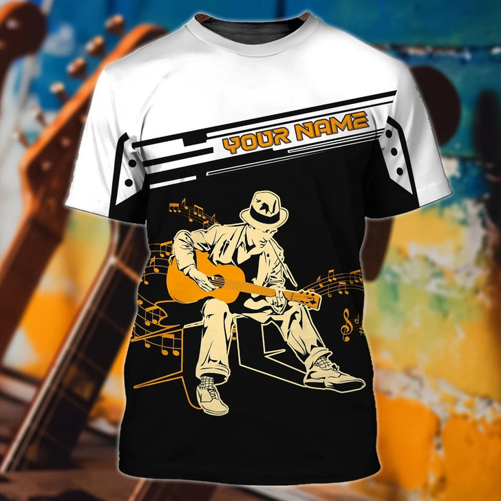 FUNSTUFFPRINT Personalized 3D Electric Guitar Shirts For Man And Woman, Guitar Lovers Gifts, Sublimation Shirt For Guitar Men 3D T-shirt