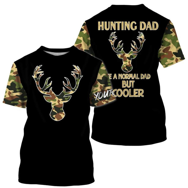 FUNSTUFFPRINT Hunting Dad Like A Normal Dad But Cooler 3D Printing Customize Name Shirts Hunting Gift For Dad 3D T-shirt