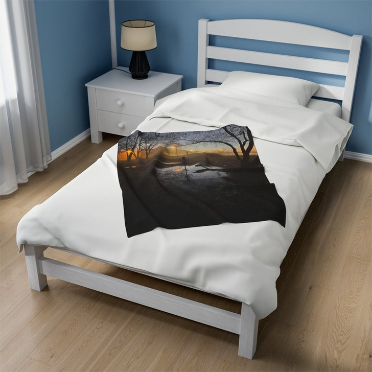 FUNSTUFFPRINT Velveteen Plush Blanket, Warm Winter Blanket, Soft Cozy Blanket, Disc Golf Blanket - Shop Now!
